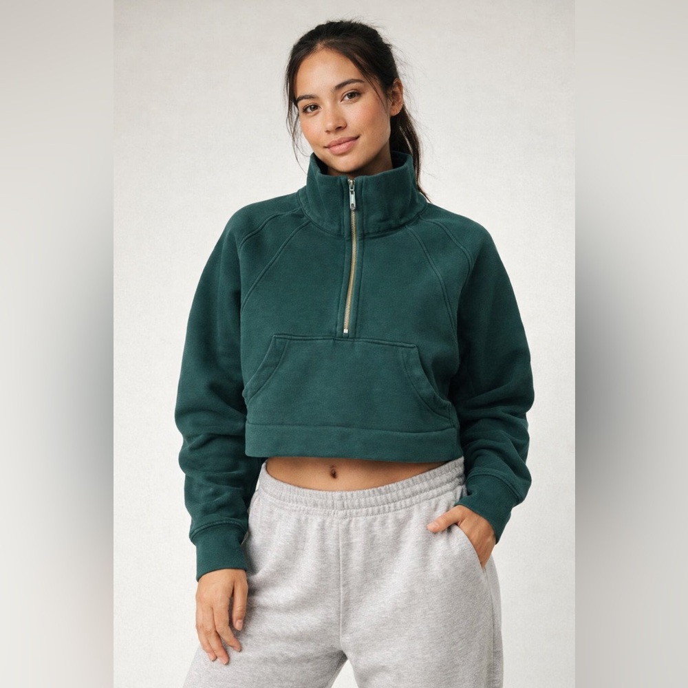 Lululemon athletic Women's Green Half-Zip Sweater
